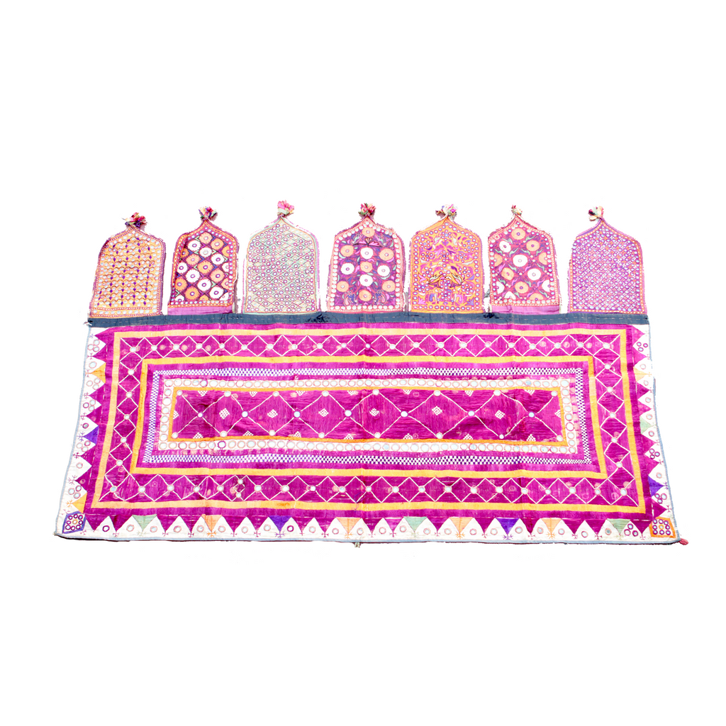 Handwoven Floral Indian Textile Wall Hanging - Eye Heart Curated