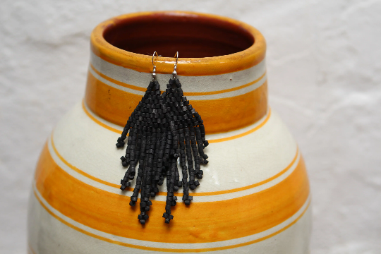 Handmade Ceramic Bead Fringe Earrings - Eye Heart Curated