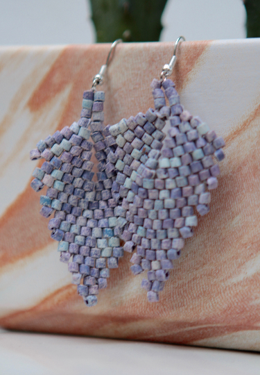 Handmade Ceramic Leaf Earrings - Light Purple - Eye Heart Curated