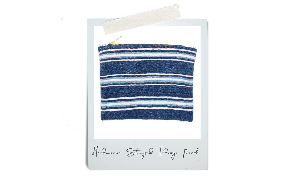Handwoven Striped Indigo Pouch - Eye Heart Curated